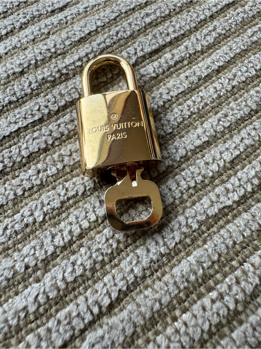 Louis Vuitton Gold Tone Brass Padlock & Key #432 - Picture 2 of 3